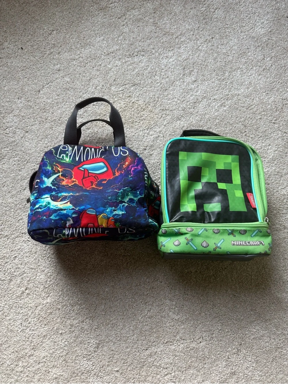 Among Us and Minecraft Kids Lunch Bag - Multicolor